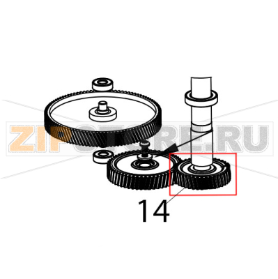 Gear output KitchenAid 5KVJ0111ECA Gear output KitchenAid 5KVJ0111ECAЗапчасть на деталировке под номером: 14