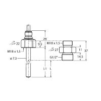 Датчик контроля потока Turck FP100-300L-30-NA-2M
