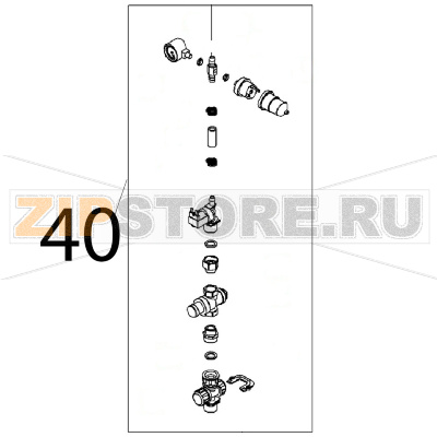 Gruppo ingresso H2O Angelo Po BX61E Gruppo ingresso H2O Angelo Po BX61EЗапчасть на деталировке под номером: 40