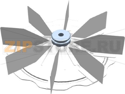 KIT FAN D195 H40 8 BLADES NUT M8 