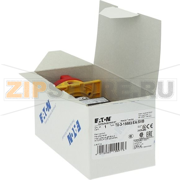 Выключатели главные, T0, 20 A, монтаж, 3 модуль, 3-полюсн Eaton T0-3-15683/EA/SVB 