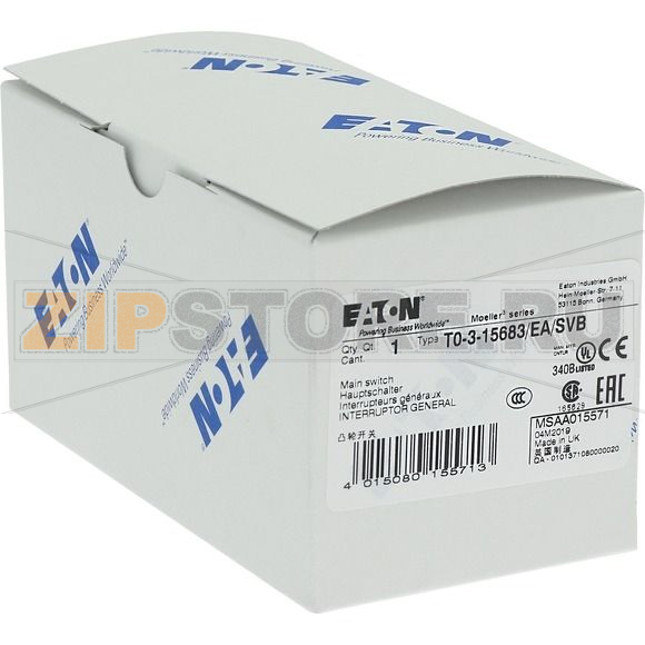 Выключатели главные, T0, 20 A, монтаж, 3 модуль, 3-полюсн Eaton T0-3-15683/EA/SVB 
