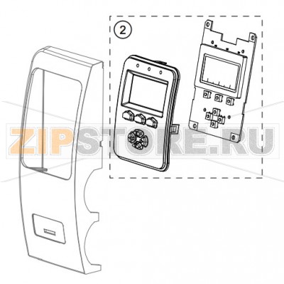 Дисплей и панель принтера Datamax M-4210 Mark II Дисплей и панель принтера Datamax M-4210 Mark IIЗапчасть на сборочном чертеже под номером: 2Название запчасти Datamax на английском языке: Kit, Display and Bezel 