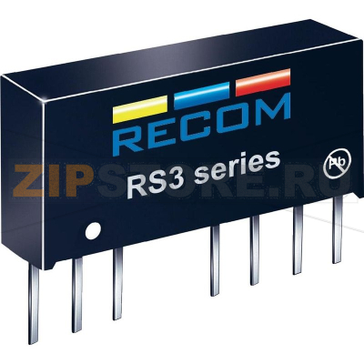 Преобразователь DC/DC, печатный монтаж, 12 В/DC, 5 В/DC, 600 mA, 3 Вт Recom RS3-1205S 