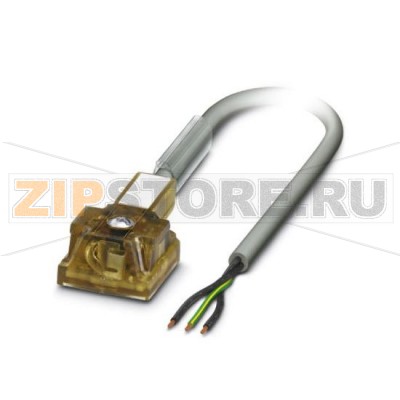 Кабель для датчика / исполнительного элемента Phoenix Contact SAC-3P- 3,0-PUR/A-1L-S F 3-полюсн., PUR/ПВХ, серый RAL 7001, свободный конец, к Штекер типа А для электромагнитного клапана, с помощью 1 светодиод, подключение с помощью Диод Зенера, Длина кабеля: 3 м.Минимальный заказ: 5 шт.Упаковка: 5 шт.