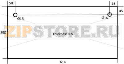 DOOR GLASS FOR OVEN 614x290x5 mm 