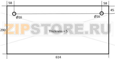 DOOR GLASS FOR OVEN 614x290x5 mm 
