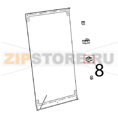 Tappo fulcro inf. porta Unox XVC 1005EP Tappo fulcro inf. porta Unox XVC 1005EPЗапчасть на деталировке под номером: 8