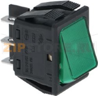 2-Х ПОЛЮСНЫЙ КНОПОЧНЫЙ ПЕРЕКЛЮЧАТЕЛЬ, 16 А, 250 В, ЗЕЛЕНЫЙ