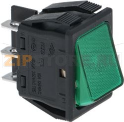 2-Х ПОЛЮСНЫЙ КНОПОЧНЫЙ ПЕРЕКЛЮЧАТЕЛЬ, 16 А, 250 В, ЗЕЛЕНЫЙ 