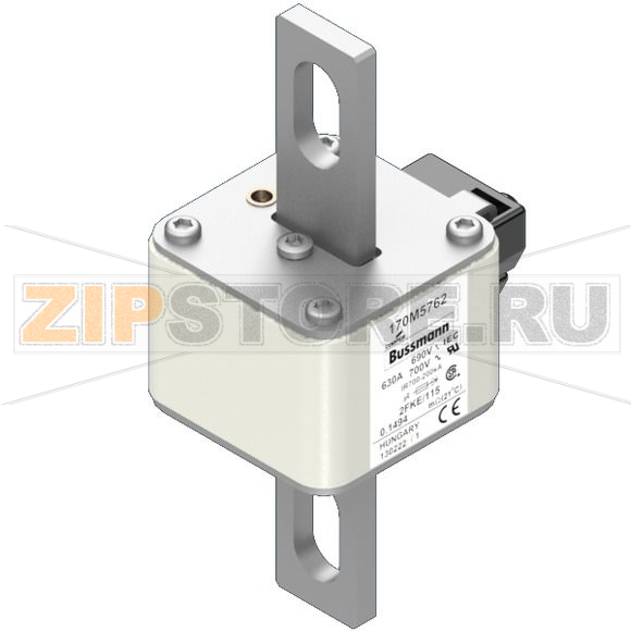 Предохранитель, 630 A, AC 690 В, 200 кА, size 2, 61x77x135 мм, aR, IEC UL Eaton FUSE 630A 690V 