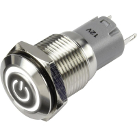 Кнопка 48 В/DC, 2 А, 1 x вкл/вкл, без фиксации, IP65, 1 шт TRU Components LAS2GQF-11ET/W/12V/S/P