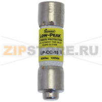Предохранитель, 15 A, AC 600 В, 200 кА, 10x38 мм, CC, UL, с задержкой Eaton LOW PEAK CC TIME DELA