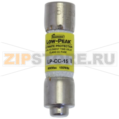 Предохранитель, 15 A, AC 600 В, 200 кА, 10x38 мм, CC, UL, с задержкой Eaton LOW PEAK CC TIME DELA 