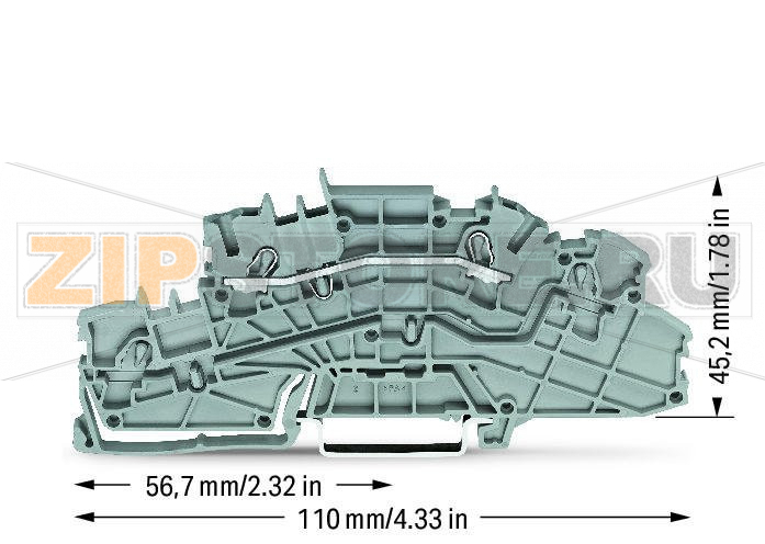 Multilevel installation terminal block; 4 mm; L; Push-in CAGE CLAMP®; 2,50 mm; gray Wago 2003-6650 