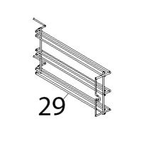 Right/left lateral grid chrom. plated, 3 trays, 600x400 L.M. Unox XF 188 