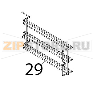 Right/left lateral grid chrom. plated, 3 trays, 600x400 L.M. Unox XF 188  Right/left lateral grid chrom. plated, 3 trays, 600x400 L.M. Unox XF 188Запчасть на деталировке под номером: 29