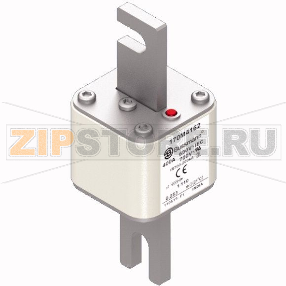 Предохранитель, 400 A, AC 690 В, 200 кА, DIN 1, 53x66x138 мм, aR, DIN, IEC Eaton FUSE 400A 690V 