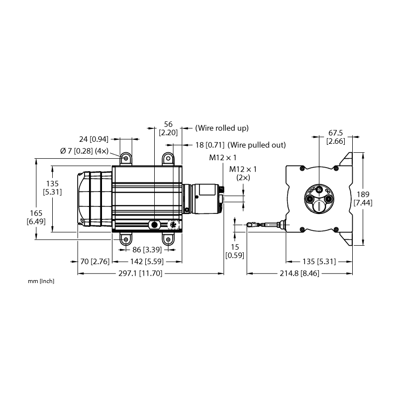 Энкодер тросиковый Turck DWE-30000-135-105-9E43B-B3M12 