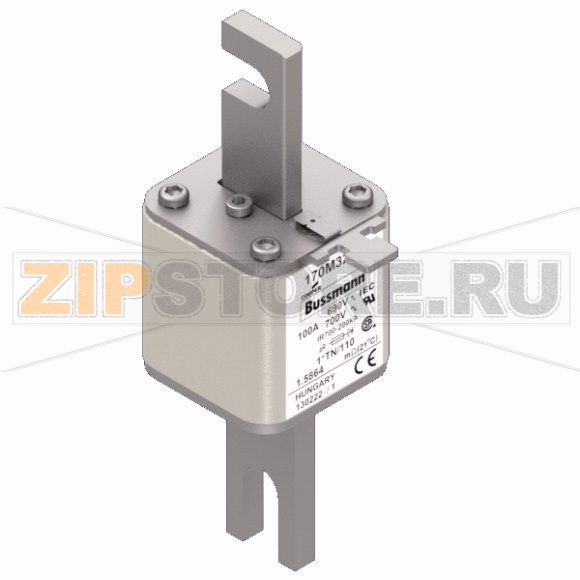 Предохранитель, 100 A, AC 690 В, 200 кА, DIN 1, 45x58x134 мм, aR, DIN, IEC 80 мм Eaton FUSE 100 