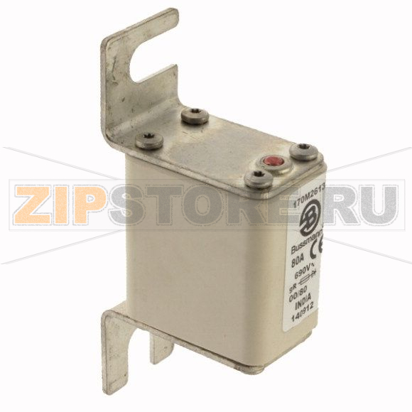 Предохранитель, 80 A, AC 690 В, 200 кА, DIN 00, 30x51x100 мм, gR, DIN, IEC Eaton FUSE 80A 690V 