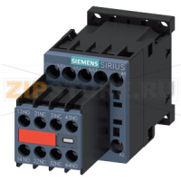 КОНТАКТОР, 3 ПОЛ., AC-3, 7.5КВТ/400V, 2NO+2NC, AC 220V, 50/60 HZ, SZ S00 SCREW TERMINAL PERMANENT AUX. SWITCH FOR SUVA APPLICATIONS Siemens 3RT2018-1AN24-3MA0