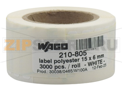 Бирки; для Smart Printer; прозрачные, клейкие; 6 x 15 мм; желтые Wago 210-805/000-002 