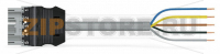 Кабель соединительный; Eca; штекер/открытый; 5-полюсов; код. B; 1 м; 1,50 mm; серые Wago 771-9995/206-103