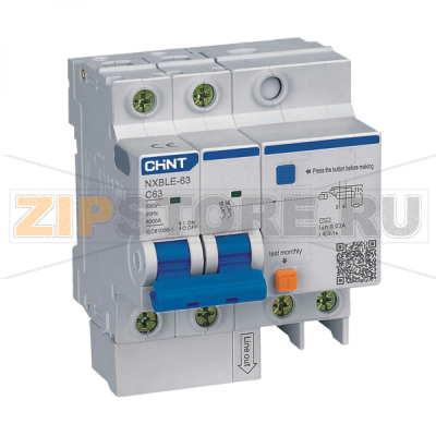 Дифавтомат 10 А, 100 мА, 6 кА Chint NXBLE-63 