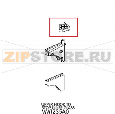 Upper hook to stop inner glass Unox XVC 705 Upper hook to stop inner glass Unox XVC 705Запчасть на деталировке под номером: 94Название запчасти на английском языке: Upper hook to stop inner glass Unox XVC 705
