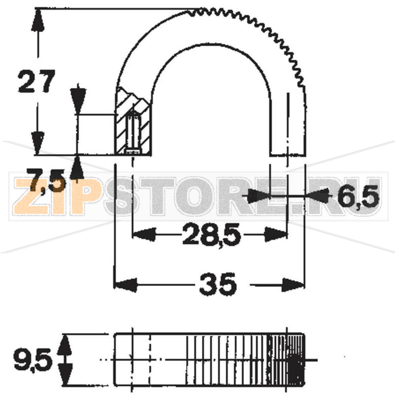 Ручка корпусная 35x9.5x27 мм, черная, 1 шт Mentor 3210.1003 