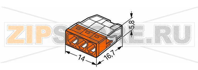 Соединительные клеммы COMPACT; для одножильных проводников; макс. 2,5 мм; 3-проводн.; прозрачный корпус; оранжевая крышка; Темп. окруж. среды: макс. 60 °C (T60); 2,50 mm; прозрачные Wago 2273-203 Advantages:Convenient wiring via an extremely compact designPush-in termination of up to eight solid conductorsCross-section range: 0.5 … 2.5 mm?Any combination of conductor sizes is possiblePUSH WIRE® connection terminates solid (“s”) copper conductorsПримечание:Terminating Aluminum ConductorsWAGO spring clamp terminal blocks are suitable for solid aluminum conductors up to 4 mm?/12 AWG if WAGO “Alu-Plus” Contact Paste is used for termination.“Alu-Plus” Contact Paste Advantages:Automatically destroys the oxide film during clamping.Prevents fresh oxidation at the clamping point.Prevents electrolytic corrosion between aluminum and copper conductors (in the same terminal block).Provides long-term protection against corrosion....