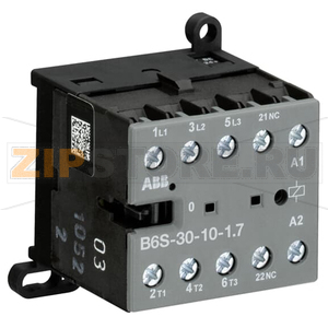 Миниконтактор В6S-30-10-1.7, 9 А, 400 B, AC3, катушка: 24 В/DC ABB GJL1213001R7101 