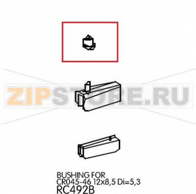 Bushing for CR045-46 12x8,5 Di=5,3 Unox XL 505 Bushing for CR045-46 12x8,5 Di=5,3 Unox XL 505Запчасть на деталировке под номером: 7Название запчасти на английском языке: Bushing for CR045-46 12x8,5 Di=5,3 Unox XL 505