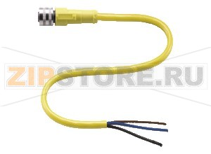 Кабель датчика-исполнительного устройства Female connector V11B-G-YE4M-PVC Pepperl+Fuchs Описание оборудованияM12 connector/socket, 4-pin, B-coded