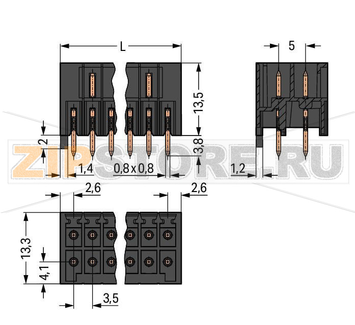 MCS MINI HD Вилка THT, 2-рядн.; 0.8 x 0.8 mm solder pin; прямые; 100% защита от неправильного подсоединения; Шаг контактов 3,5 мм; 2 x 16-полюсов; черные Wago 713-1476 Корпус вилок отливается из изоляционного материала, пригодного для пайки оплавлением припоя без использования свинцаРазделенные разъемы выводов предотвращают повреждения и обеспечивают вилкам защиту от касания в неподсоединенном состоянии100% защита от неправильного подсоединенияВозможны варианты кодировки...