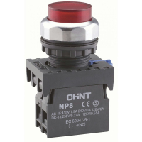 Кнопка управления, 1НЗ, IP65, без подсветки, красная Chint NP8-01GN/4