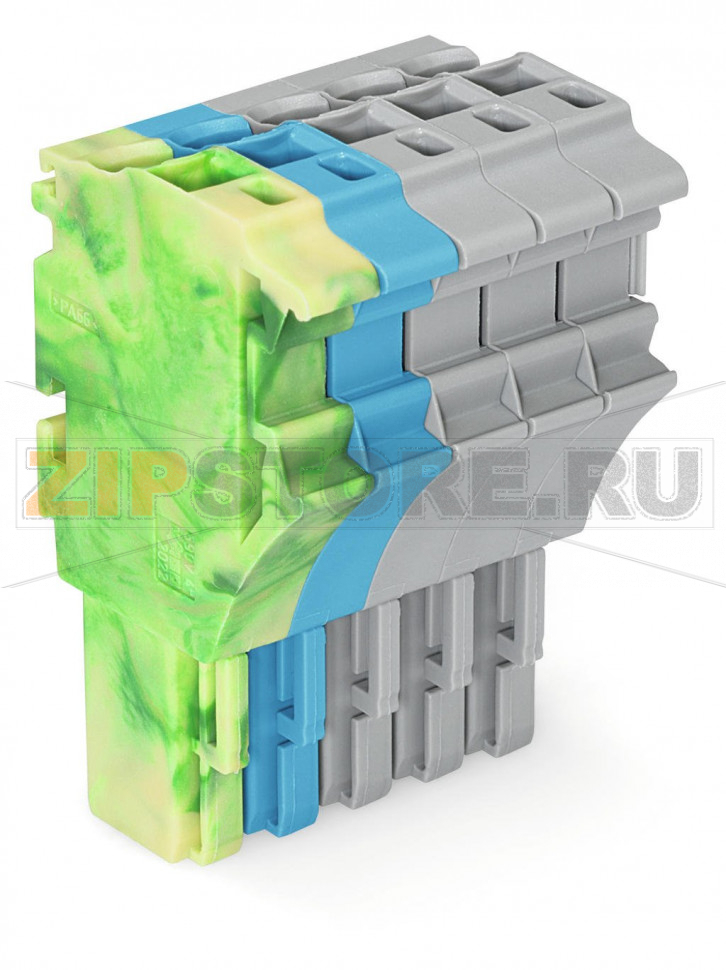 1-проводниковая розетка; 2,5 мм; 5-пол.; 2,50 mm; желто-зеленые,синие,серые Wago 2022-105/000-039/999-953 