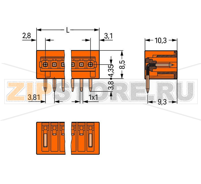 MCS MINI Вилка THT; 1.0 x 1.0 mm solder pin; угловые; 100% защита от неправильного подсоединения; Шаг контактов 3,81 мм; 9-пол.; оранжевые Wago 734-269 Сечение контактов 1 x 1 мм позволяет проводить ток до 10 A100% защита от неправильного подсоединенияВозможны варианты кодировки...