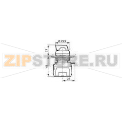 Переключатель поворотный, красный, 1x45°, 1 шт Baco L21KG10C 