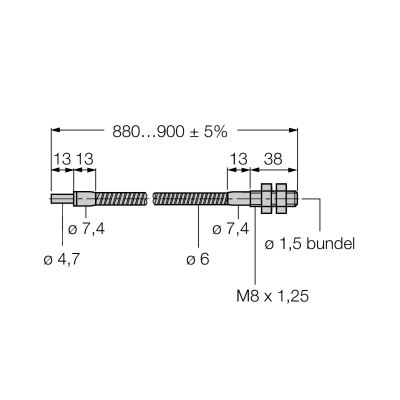 Кабель оптоволоконный, высокотемпературный Turck IT13SM8 