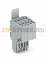 2-проводная розетка; Фиксирующий рычаг; 1,5; 5-пол.; 1,50 mm; серые Wago 2020-205/124-000