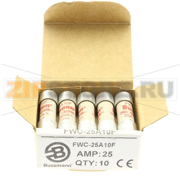 Предохранитель, 25 A, AC 600 В, 200 кА, 10x38 мм, aR, UL Eaton 25AMP 600V AC FERRULE 10x38MM 