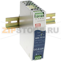 Блок питания на DIN-рейку, 24 В, 3.2 А, 76 Вт Mean Well SDR-75-24