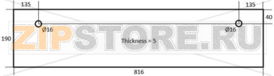 DOOR GLASS FOR OVEN 816x190x5 mm 