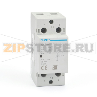 Контактор модульный 63 А, 220-230 В, 50 Гц Chint NCH8-63/20 