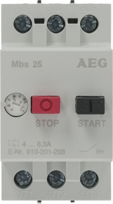 АВАРИЙНЫЙ ВЫКЛЮЧАТЕЛЬ ДВИГАТЕЛЯ AEG MBS25 50/60HZ 3KW 