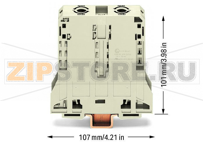 POWER CAGE CLAMP 2-проводные проходные клеммы; 95 мм; подходят для исполнений Ex e II; боковые маркировочные разъемы; только на рейке DIN 35 x 15; POWER CAGE CLAMP; 95,00 mm; светло-серые Wago 285-995 