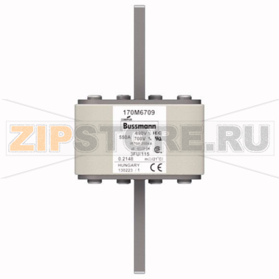 Предохранитель, 550 A, AC 690 В, 200 кА, size 3, 67x92x155 мм, aR, IEC UL Eaton FUSE 550A 690V 