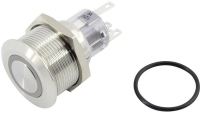 Кнопка 250 В, 5 A, 1 x выкл/вкл, без фиксации, IP65, 1 шт TRU Components TC-GQ22-A-11E/R/12V/S203
